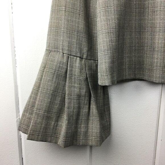 Harlowe & Graham Embroidered Top Tan Cream Floral Plaid, Size XS - Picture 8 of 14